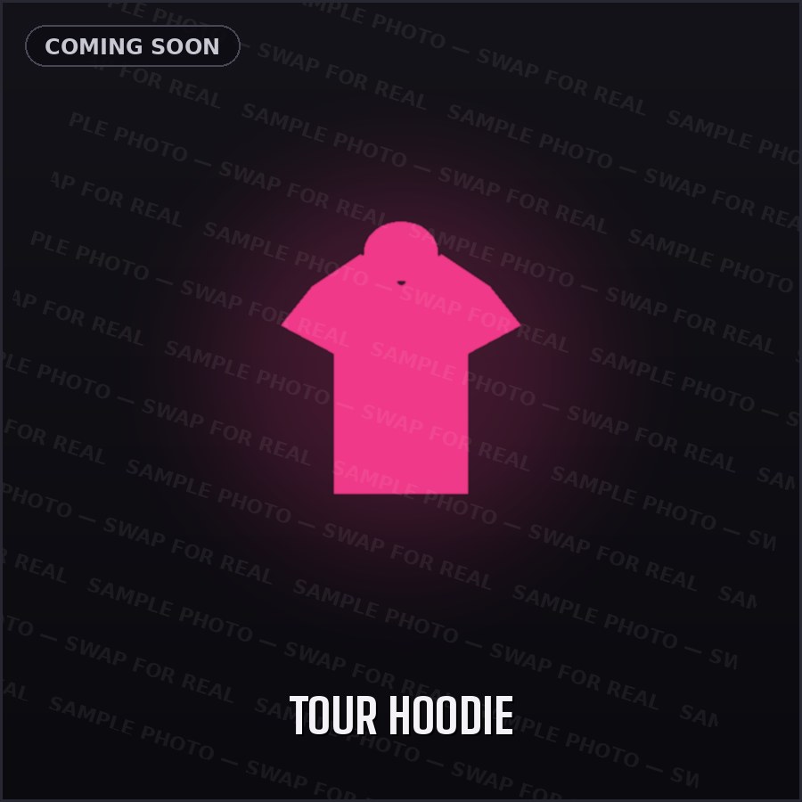 Tour Hoodie — sample placeholder, real product photo coming soon